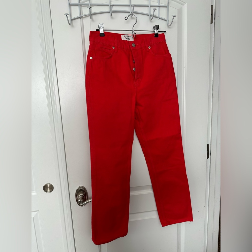 Reformation cynthia Garmet Dye High Rise Straight Jeans